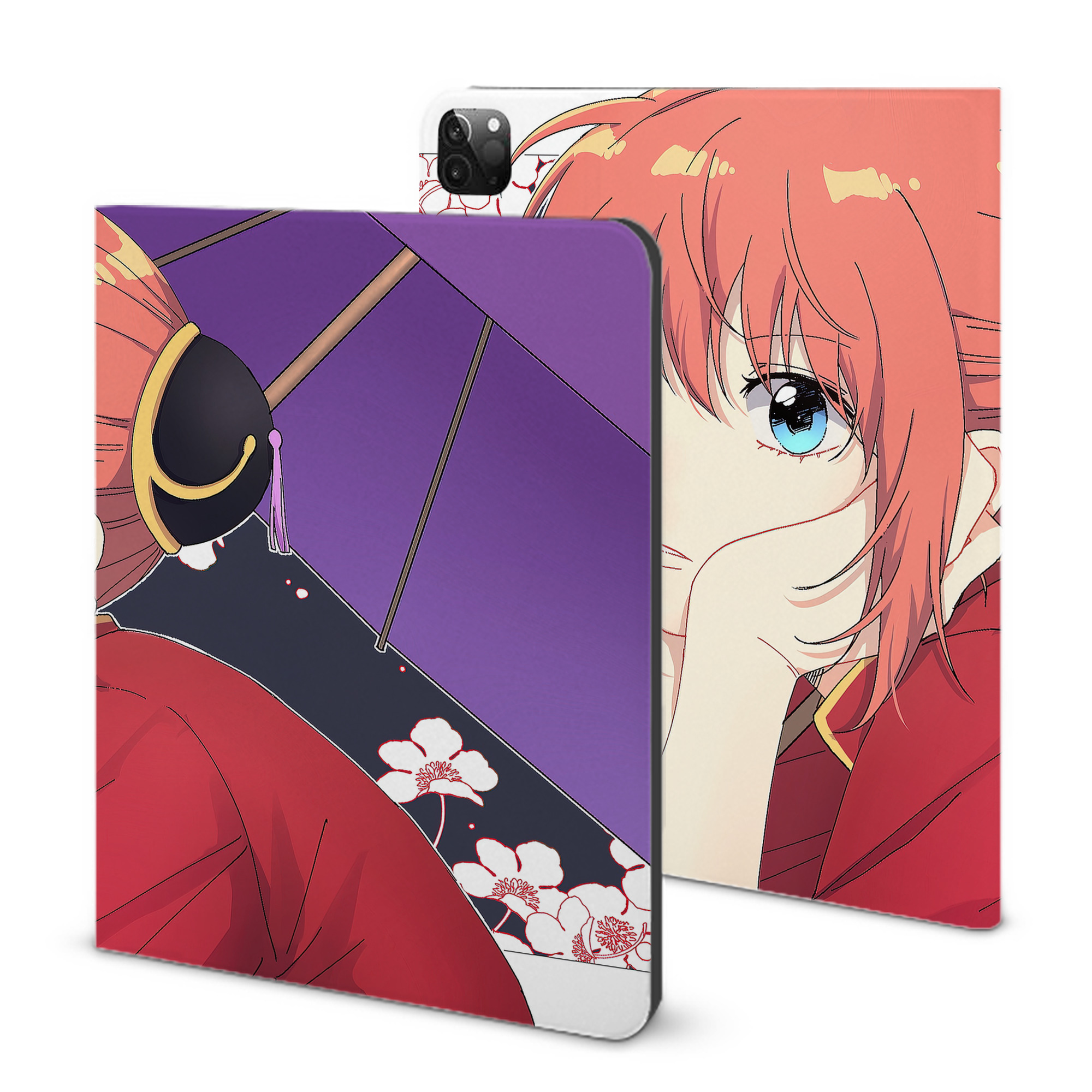 （画像用） ぎんたま 坂田銀時（さかたぎんとき） 神楽 志村新八（しむら しんぱち） GINTAMA Sakata Gintoki Kagura Shimura Shinpachi IPadケース ペンホルダー付き ブックスタイルデザイン
